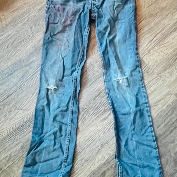 Marc Jacobs Ladies Scribble Spiderweb RARE Distressed Boot Cut Jeans 06 LG $168 - Picture 5 of 6